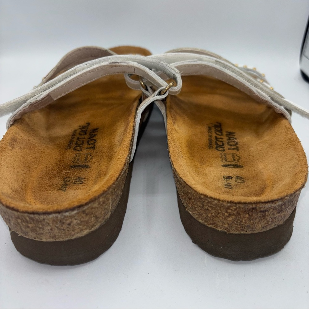 Naot Prescott Leather Multi-Strap Cork Slide Sandals - Picture 3 of 8